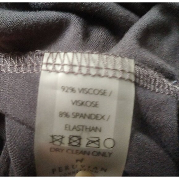 Peruvian Connection Gray Straight Midi Dress Lagom Ties in Back High Slits - Picture 9 of 9